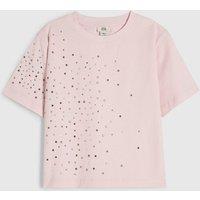River Island Girls Diamante Embellished Cropped Top - Pink