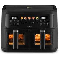 Tower Vortx 9L Dual Basket Digital Air Fryer With Viewing Windows, 2500W, Black