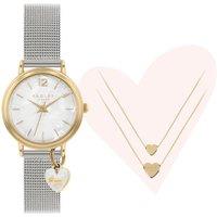 Radley Womens Stone Set Heart Charm Bracelet Watch Set - Gold
