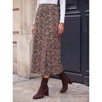 Roman Womens Woodland Floral Print Midi Skirt