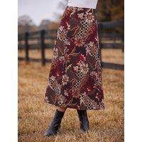 Roman Womens A-Line Stretch Midi Skirt - Red