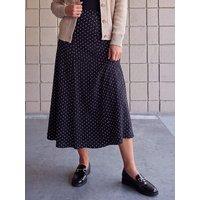 Roman Womens Pull-On Stretch Midi Skirt - Black