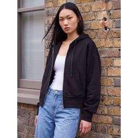 Roman Womens Soft Touch Hooded Zip Up Jacket - Black