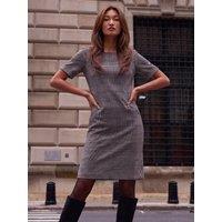 Roman Womens Shift Round Neck Knee Length Dress - Cream