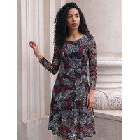 Roman Womens Leaf Lace Stretch Knee Length Dress