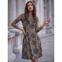 Roman Womens Rose Burnout Lace Midi Dress - Brown