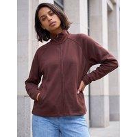 Roman Womens Soft Touch High Collar Zip Jacket - Brown
