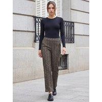 Roman Womens Petite Elasticated Waist Stretch Trousers - Black