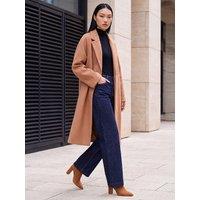 Roman Womens Relaxed Fit Longline Raglan Sleeve Coat - Cream