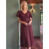 Roman Womens Petite V-Neck Fit & Flare Dress - Red