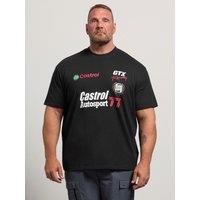 Badrhino Mens Big & Tall Castrol Graphic T-Shirt - Black