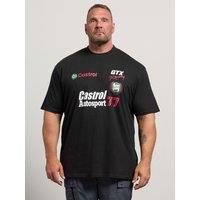 Badrhino Extra Long Castrol Graphic T-Shirt - Black