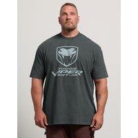 Badrhino Mens Big & Tall Extra Long Acid Wash Viper T-Shirt - Grey