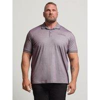 Badrhino Mens Big & Tall Two Tone Textured Polo Shirt - Red