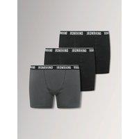 Badrhino Mens 3 Pack Longer Leg Stretch Boxer Shorts - Black