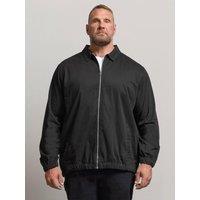 Badrhino Mens Big & Tall Harrington Twill Zip Jacket - Black