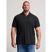 Badrhino Mens Contrast Placket Regular Fit Polo Shirt - Black