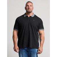 Badrhino Mens Waffle Texture Short Sleeve Polo Shirt - Black