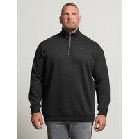 Badrhino Mens Half Zip Stand Collar Sweatshirt - Black