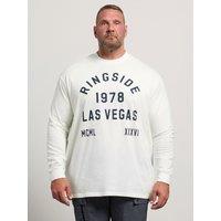 Badrhino Mens Extra Long Las Vegas Long Sleeve T-Shirt - White