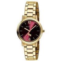 Radley Ladies Tokyo Gold Plated Dark Cherry Dial Stainless Steel Bracelet Watch