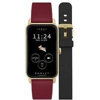 Radley Ladies Series 21 Smart Cranberry Red & Black Lozenge Silicone Strap Watch Set