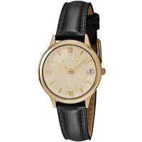 Radley Ladies Gold Plated Round Black Leather Strap Watch