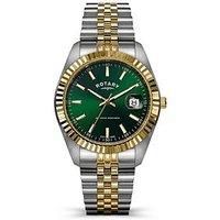 Rotary Rotary Men'S Green Dial Two Tone Stainless Steel Bracelet Watch