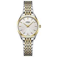 Rotary Ladies Ultra Slim Ss/Gp Bracelet White Dial 50M