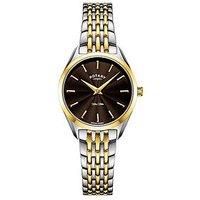 Rotary Ultra Slim Ladies Two Tone Gp Ss Bracelet