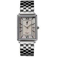 Liverpool Fc Liverpool Football Club Silver Quartz Watch With Rectangle Face