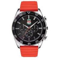 Liverpool Fc Liverpool Football Club Silver Chrono Watch With Red Strap