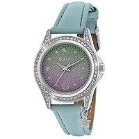 Tikkers Stone Set Aqua Strap Watch