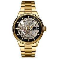 Spirit Gents Skeleton Automatic Gold Plated Bracelet Watch