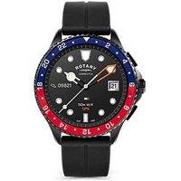 Rotary Men'S Amoled Gps Black Silicone Strap Calling Smart Watch