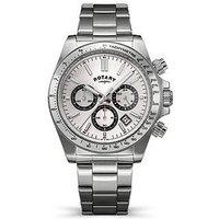 Rotary Rotary Men'S Chronograph White Dial Stainless Steel Bracelet Watch