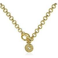 Radley 18Ct Gold Plated T-Bar Necklace With Hanging Charm