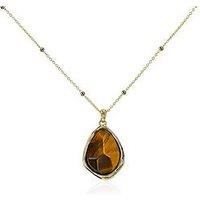 Radley 18Ct Gold Plated Tigers Eye Drop Charm Necklace