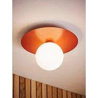 Valuelights Darla Flush Globe Ceiling Light Rust (Ip44)