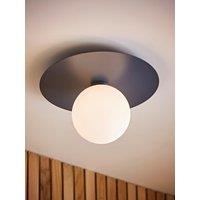 Valuelights Darla Flush Globe Ceiling Light Navy (Ip44)