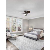 Valuelights Matt Black 36 3 Blade Ceiling Fan With Integrated Led Light And Remote Control