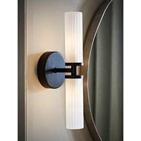 Valuelights Canya Ip44 2 Way Matt Black Wall Light With Reeded Glass