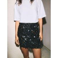 Friends Like These Womens Sequin High Waist Mini Skirt - Black