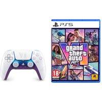 Playstation Grand Theft Auto Vi & & Playstation 5 Dualsense Wireless Controller - Grand Theft Auto Vi White Limited Edition - For Ps5, Pc, Mac & Mobile