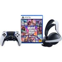 Playstation Grand Theft Auto Vi, Playstation 5 Dualsense Edge Wireless Controller & Pulse Elite Wireless Headset - White
