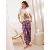 Friends Like These Womens Berry Biscuit Sausage Dog Graphic Balloon Pyjamas - Red