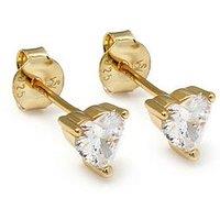 Say It With Heart Stone Stud Earrings - Gold