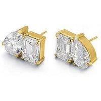 Say It With Toi Et Moi Twin-Stone Sparkle Stud Earrings - Gold