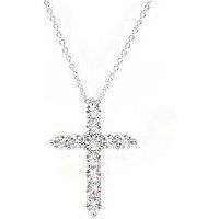Say It With Amara Signature Cross Sparkly Pendant Necklace - Silver