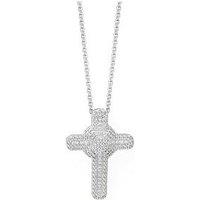 Say It With Forever Cross Crystal-Look Silver Tone Necklace - Silver